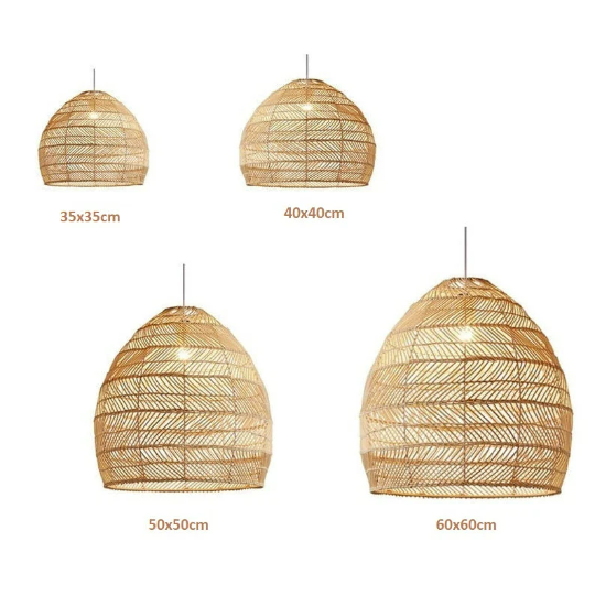 Large Rattan Pendant Lamp Shade - Vintage Rattan Hanging Lamp - Woven Lampshade arclightsdesign