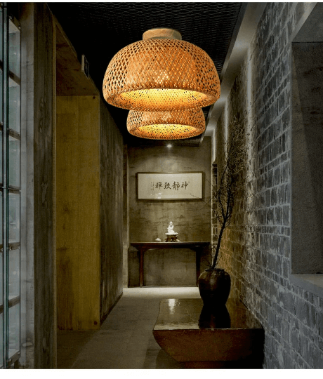 Modern Bamboo Ceiling Light Donut Shape - Bamboo Hanging Lights - Eco Friendly Lamp arclightsdesign