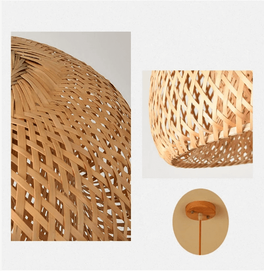 Modern Bamboo Light Donut Shape - Natural Bamboo Hanging Light - Bamboo Dome Shade - More Sizes Options arclightsdesign