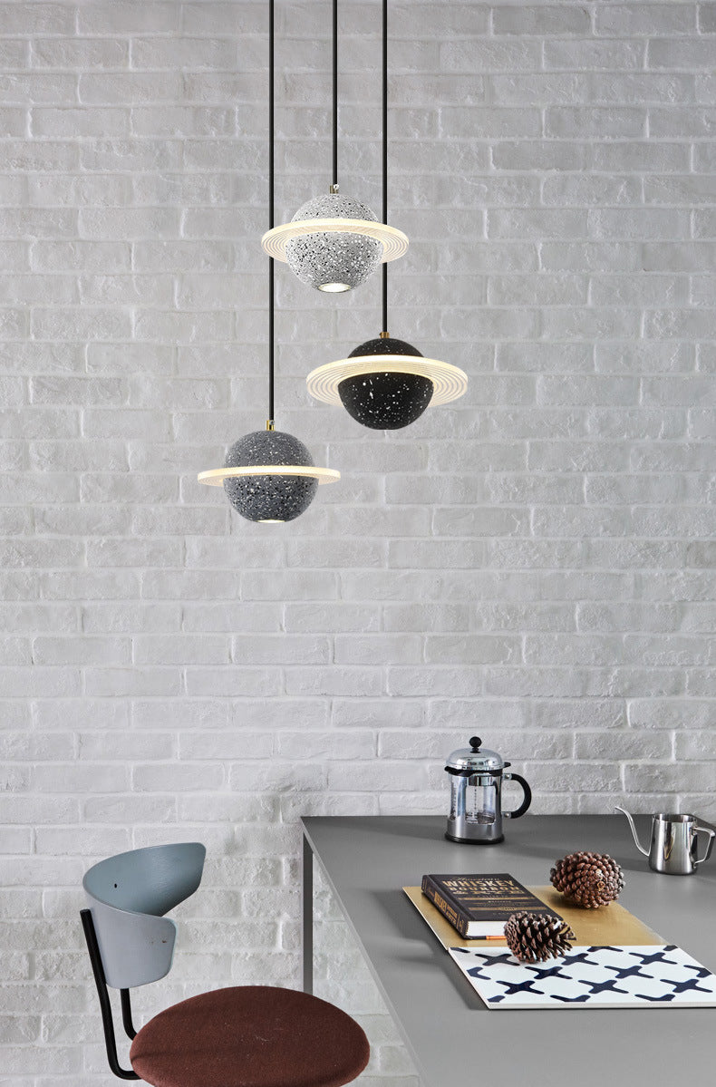 Modern LED Cement Pendant Lamp Indoor - Cement Planet Chandelier - Hanging Light Fixture arclightsdesign