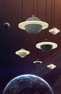 Modern LED Cement Pendant Lamp Indoor - Cement Planet Chandelier - Hanging Light Fixture arclightsdesign