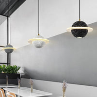 Modern LED Cement Pendant Lamp Indoor - Cement Planet Chandelier - Hanging Light Fixture arclightsdesign