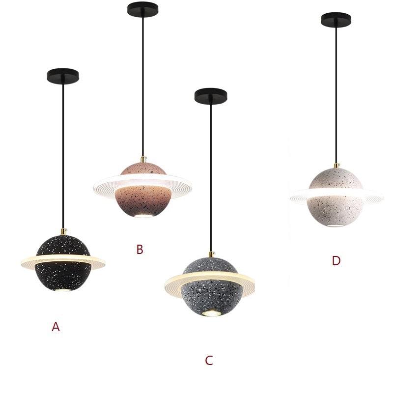 Modern LED Cement Pendant Lamp Indoor - Cement Planet Chandelier - Hanging Light Fixture arclightsdesign