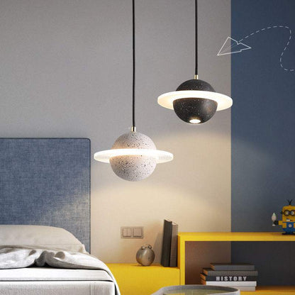 Modern LED Cement Pendant Lamp Indoor - Cement Planet Chandelier - Hanging Light Fixture arclightsdesign