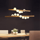 Glass Ball Chandelier - Modern Solid Wood Chandelier for dinning room