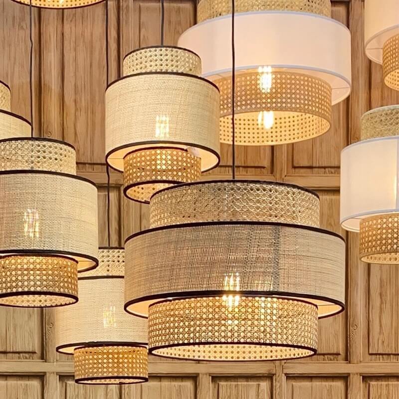 New Handmade Japanese Pendant Light - Rattan Lampshade - Bamboo Pendant Light arclightsdesign