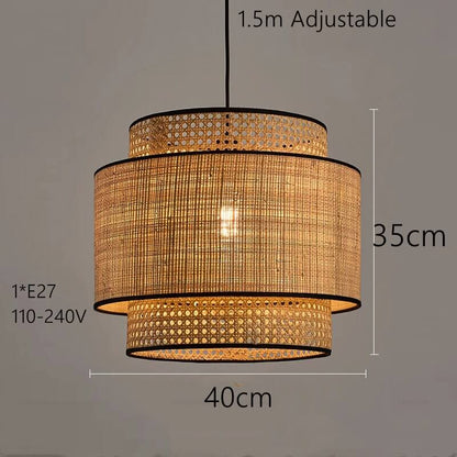 New Handmade Japanese Pendant Light - Rattan Lampshade - Bamboo Pendant Light arclightsdesign