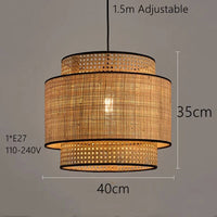 New Handmade Japanese Pendant Light - Rattan Lampshade - Bamboo Pendant Light arclightsdesign