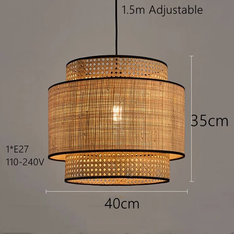 New Handmade Japanese Pendant Light - Rattan Lampshade - Bamboo Pendant Light arclightsdesign