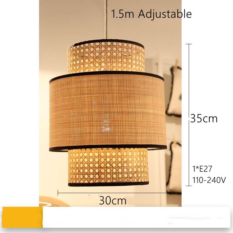 New Handmade Japanese Pendant Light - Rattan Lampshade - Bamboo Pendant Light arclightsdesign