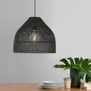 New Rattan Pendant Light - Black Rattan Lamp Shade - Hand Woven Lampshade arclightsdesign