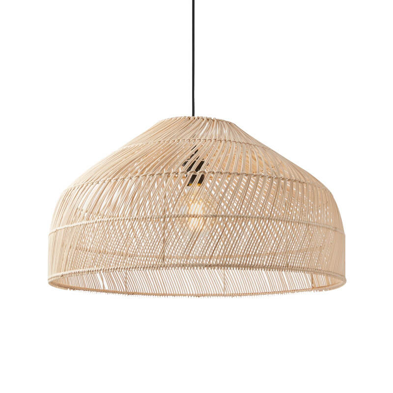 New Rattan Pendant Light - Black Rattan Lamp Shade - Hand Woven Lampshade arclightsdesign