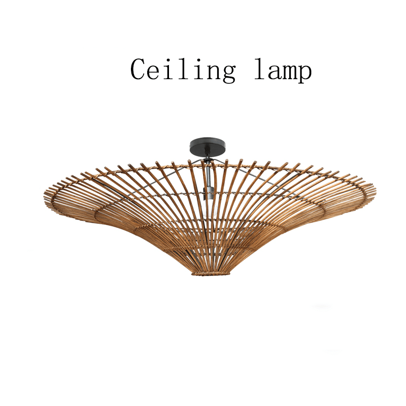 Nordic Umbrella Rattan Chandelier - Large Vintage Rattan Hanging Lamp - Handicraft Lamp arclightsdesign