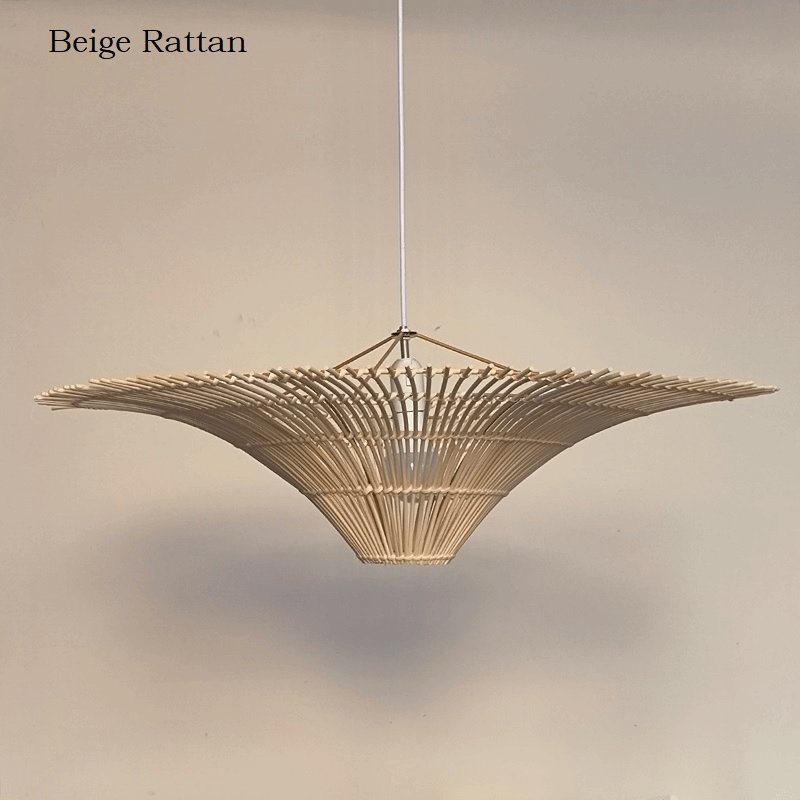 Nordic Umbrella Rattan Chandelier - Large Vintage Rattan Hanging Lamp - Handicraft Lamp arclightsdesign