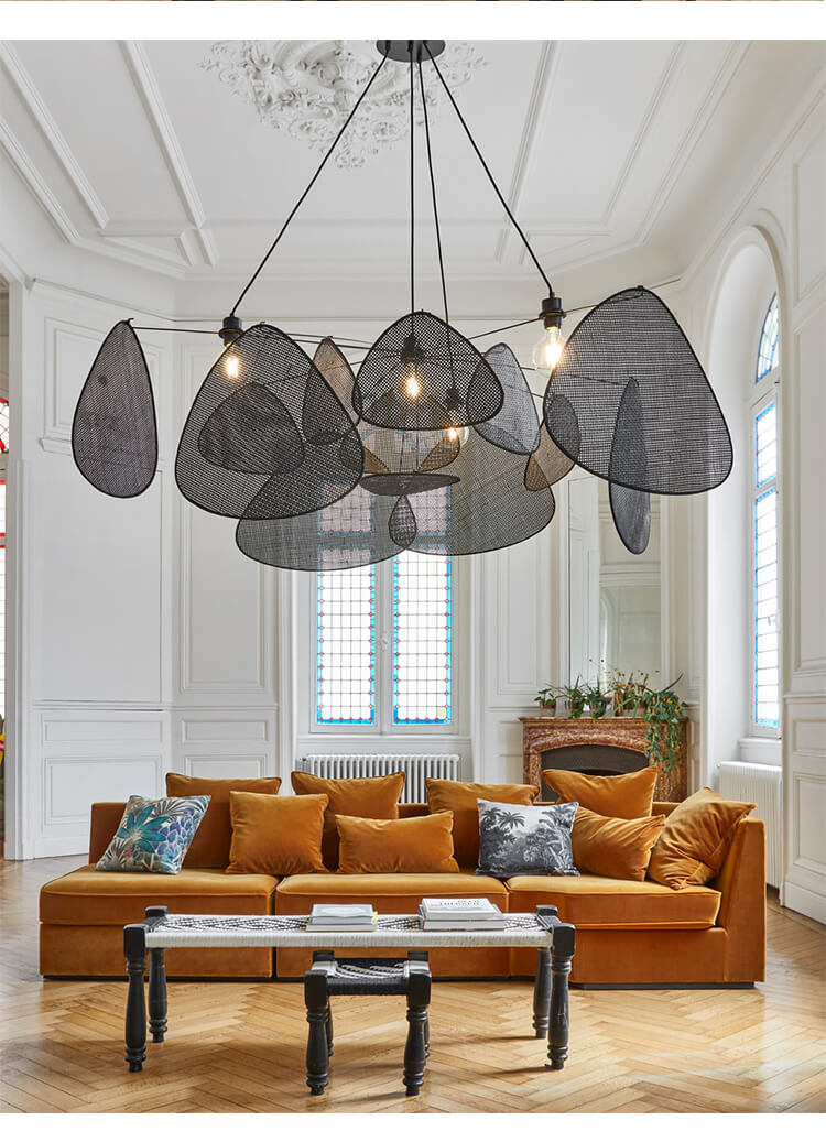 Market Set Pendant Light in a bright living room with a modern design.