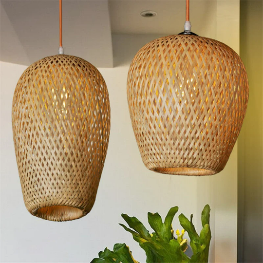 Set of 3 Hanging Lights - Bamboo Pendant Light - Droplight - More Sizes Options arclightsdesign