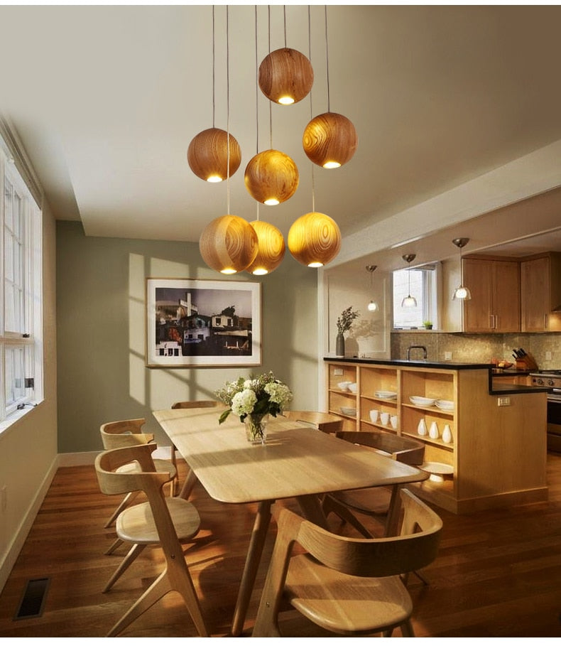 Solid Wood Vintage Kitchen Island Light - Kitchen Island Chandelier - Kitchen / Living room/ Home Decor arclightsdesign
