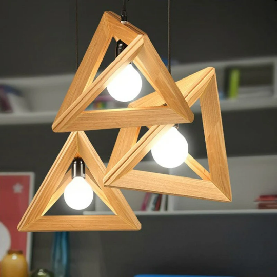 Solid Wooden Light Fixture - Triangle Wood Lamp- High Quality Handmade Lamp arclightsdesign