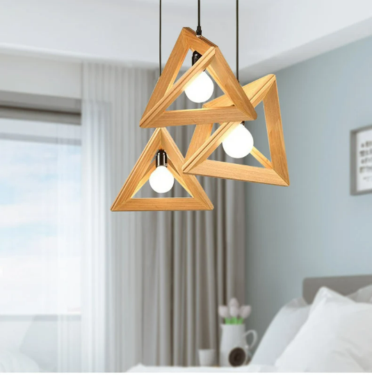 Solid Wooden Light Fixture - Triangle Wood Lamp- High Quality Handmade Lamp arclightsdesign