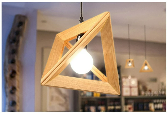 Solid Wooden Light Fixture - Triangle Wood Lamp- High Quality Handmade Lamp arclightsdesign