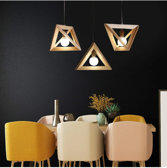 Solid Wooden Light Fixture - Triangle Wood Lamp- High Quality Handmade Lamp arclightsdesign