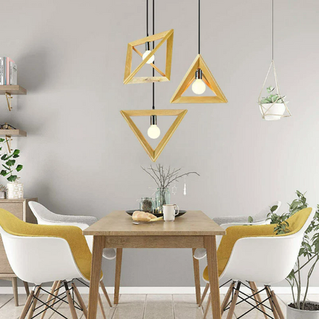 Solid Wooden Light Fixture - Triangle Wooden Lamp for a Cozy & Rustic ...