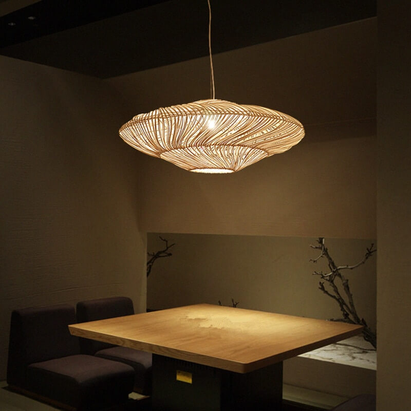 UFO Shades Woven Pendant Light - Rattan Hanging Light Fixtures - Handknitted Lamp arclightsdesign