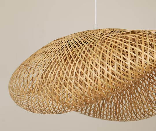 Unique bamboo Hanging Light Fixture - Weave Pendant Light - Handmade Lampshade arclightsdesign