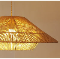 Vintage Rope Chandelier - Hemp Rope Pendant Lamp - Hand Woven Hanging Light arclightsdesign