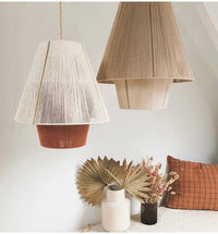 Vintage Rope Chandelier - Hemp Rope Pendant Lamp - Hand Woven Hanging Light arclightsdesign