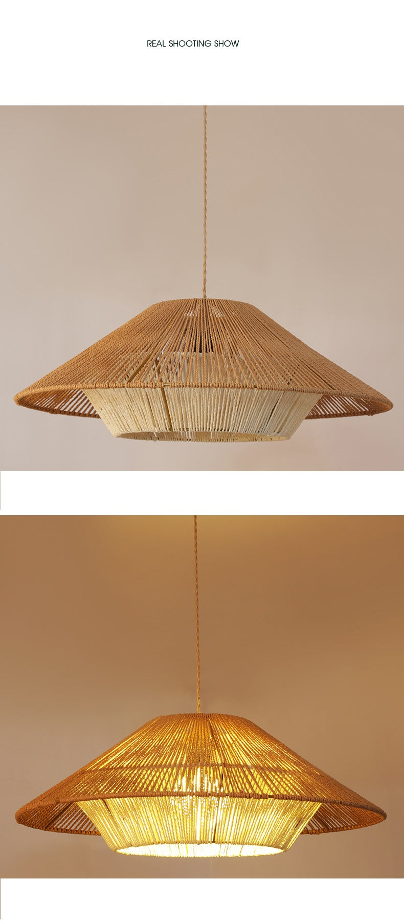 Vintage Rope Chandelier - Hemp Rope Pendant Lamp - Hand Woven Hanging Light arclightsdesign
