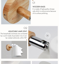 Wall Light Scones with Switch Beside - Iron Wood Wall Lamp - Nordic Wall Lamp arclightsdesign