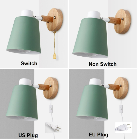 Wall Light Scones with Switch Beside - Iron Wood Wall Lamp - Nordic Wall Lamp arclightsdesign
