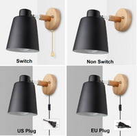 Wall Light Scones with Switch Beside - Iron Wood Wall Lamp - Nordic Wall Lamp arclightsdesign