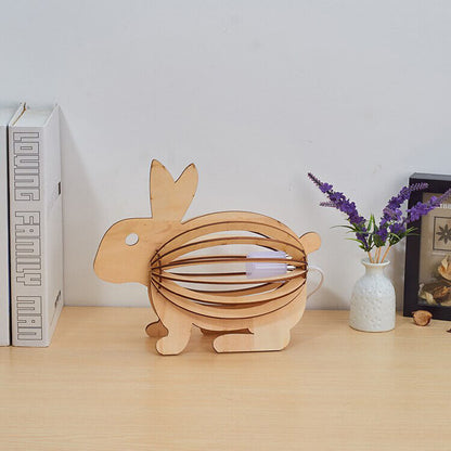 Wooden Rocket Lamp - Bunny Desk Lamp - Handmade Rocket Desk Lamp - Gift Ideal for Kids arclightsdesign