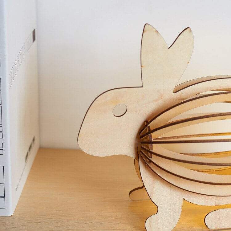 Wooden Rocket Lamp - Bunny Desk Lamp - Handmade Rocket Desk Lamp - Gift Ideal for Kids arclightsdesign