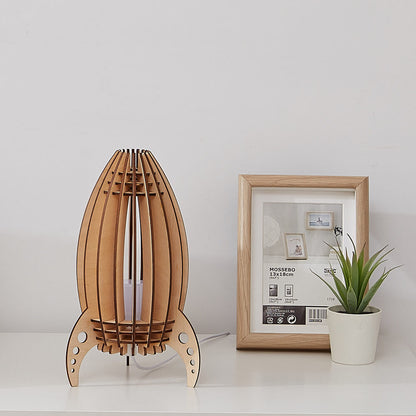Wooden Rocket Lamp - Bunny Desk Lamp - Handmade Rocket Desk Lamp - Gift Ideal for Kids arclightsdesign