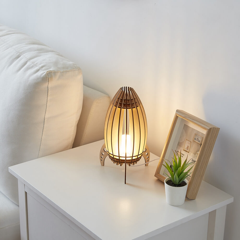 Wooden table 2024 lamp design